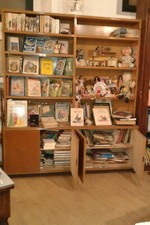 Libreria italiana-faggio-1950/60-lunga cm186xalta cm 221-prof.cm 40,7cm24,7