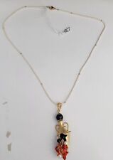 Collana girocollo artigianale Perle Corallo rosso onice nera