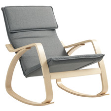Sedia dondolo grigio lino - a,