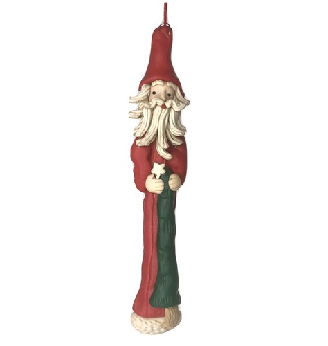 Folk art pencil santa - art,
