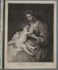 Lorenzo Lorenzi - Madonna con Bambino - Quadro di Antonio Vandick -van Dyck 1760 circa