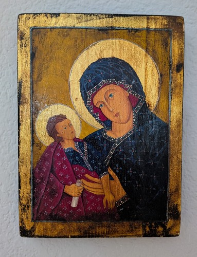Madonna con bambino dipinta - con,