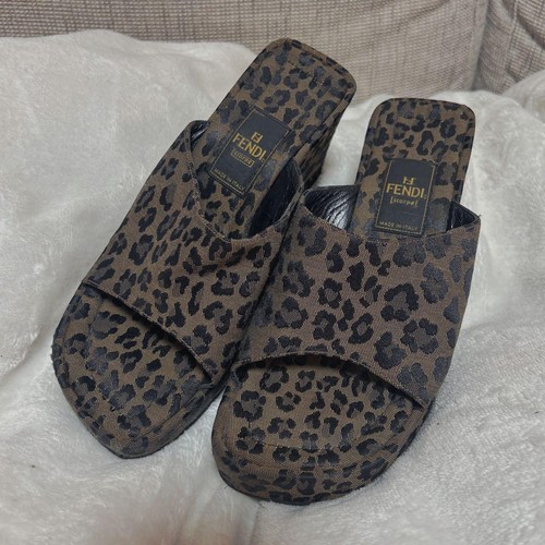 Sandali con zeppa fendi - zeppa, stampa
