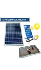 PANNELLO SOLARE FOTOVOLTAICO CELLE SILICIO 50 W WATT 12V BATTERIA