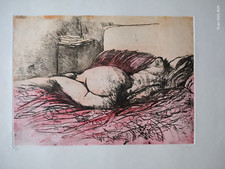 RENATO GUTTUSO- "SENSUALITA'"(1984) -DIM. FOGLIO 80x60 cm- ACQUAFORTE ACQUATINTA
