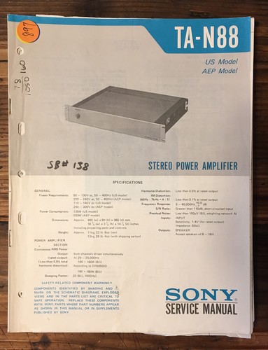 Sony n88 amplificatore - sony, ta-n88
