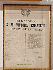 VITTORIO EMANUELE 1859 IL GOVERNO DELLA TOSCANA CAPANNORI LUCCA-ANT WW1-RICASOLI