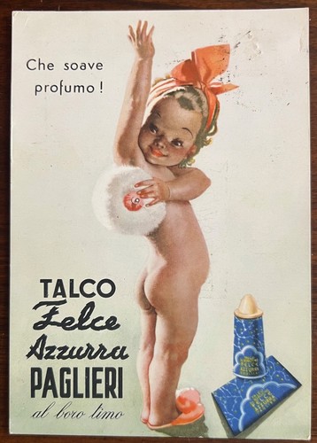 Cartolina pubblicitaria talco - pubblicitaria, "talco