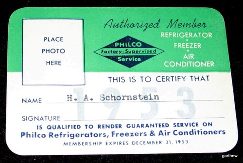 Philco 1953 service man - philco, carta