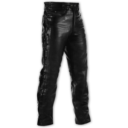 Pantaloni pelle moto custom - pelle,
