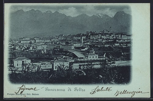 Cartolina feltre panorama - feltre,,