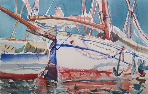 Aquarell bild boats - aquarell,