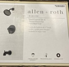 Rubinetto Allen + Roth Harlow nero opaco doppio controllo 5303281 nuovo n box vasca e doccia