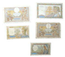 LOTTO BANCONOTE VECCHIE FRANCESI CIRCOLATE  FRANCIA VINTAGE 1940 CA