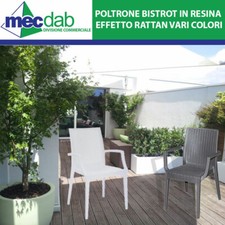 Poltrone Bistrot Resina Effetto Rattan L 57Cm P53Cm h89 Cm Progarden Vari Colori