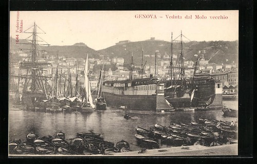 Genova veduta dal molo - veduta,