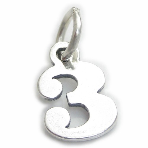 Numero tre charm argento - numero,
