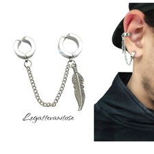 ear cuff a Clip Da Uomo donna In Acciaio anallergico 1 pz  Orecchini  senza buco