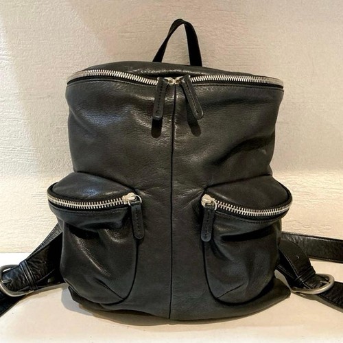 Zaino kawa pelle nero - zaino,