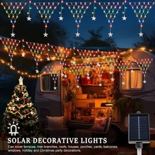 Stringa Fata LED Solare Rete Luci Tenda Rete Festa Natale Esterno Giardino UK