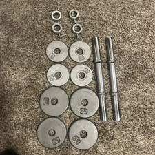 Manubri vintage Ivanko Standard 15 libbre e tappi terminali da 1,5 libbre e pesi da 15 libbre