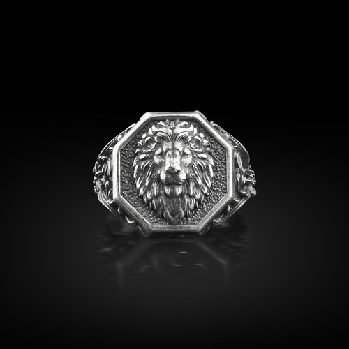 Anello geometrico animale - , in