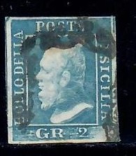 1859 SICILIA 2 GRANA PRIMA TAVOLA POSIZIONE 25 "PAPALINA" SASSONE 2024 n 6 € 225