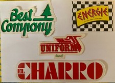 LOTTO DI 4 ADESIVI ANNI'80'90 - EL CHARRO -BEST COMPANY - UNIFORM -ENERGIE -