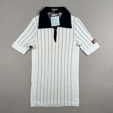 Camicia tennis Fila Bjorn Borg linea bianca blu a righe nuova con etichette vintage anni 70 taglia US 36