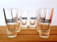 Set 6 Bicchieri Vecchia Romagna Brandy 1820 Etichetta nera Whisky Liquore Scotch