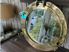 Specchio oblò in ottone da 20" ~ decorazione da parete nautica ~ grande fines...