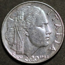 Italy 20 Centesimi 1943 Vittorio Emanuele III KM# 75