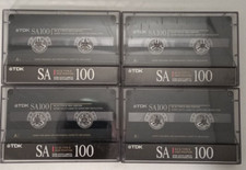 Lotto 4x TDK SA 100 1990 TIPO 2 II CROMO musicassette vergini cassette tape