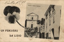 LISIO, Cuneo - Piazza e Santa Cristina - Albergo Italia - L001