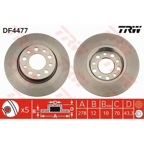 Trw disco freno - disco,