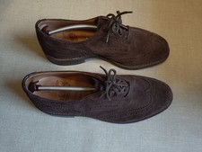 Tricker's Bourton Brogue Shoes - UK 9.5 F - Coffee Brown Suede - Goodyear welted