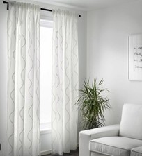 IKEA Hillmari coppia tenda bianca trasparente 2 pannelli 145 x 300 cm rara nuova scont.