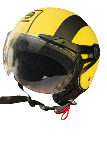 Casco moto demi jet - casco, giallo