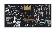 Quadro stampa su tela con vernice effetto dipinto - Basquiat