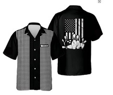 Camicia  Bianco e Nero  Stile  Bowling  50' - Sped.Incl.