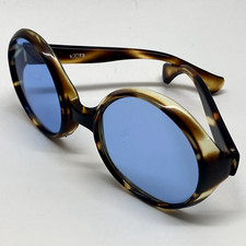 OCCHIALI DA SOLE VINTAGE ANNI '70 ITALY OVERSIZED ROUND LENTI VETRO 60-80