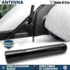 Antenna Corta 8cm Fibra Carbonio PER Smart Fortwo VERO Segnale RADIO AM-FM-DAB