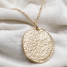 Collana placcata oro con ciondolo a moneta fatto a mano gioielli in argento...