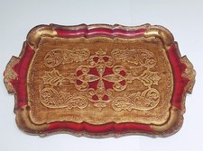 Vassoio fiorentino di legno