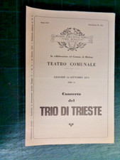 TEATRO COMUNALE MODENA Concerto TRIO DI TRIESTE  Programma 1974