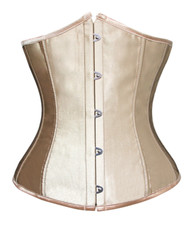 Serra Taglia Corsetto Sottoseno Raso Dorato Beige Carne Brillante Sexy Fascino