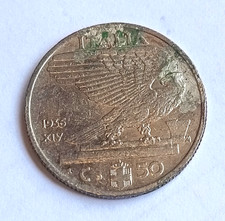 REGNO D' ITALIA VITT. EM. III   50 CENTESIMI  IMPERO   1936 XIV    - RARA -