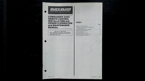 Quicksilver commander 2000 - quicksilver,