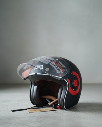 Casco jet royal enfield nero - casco,
