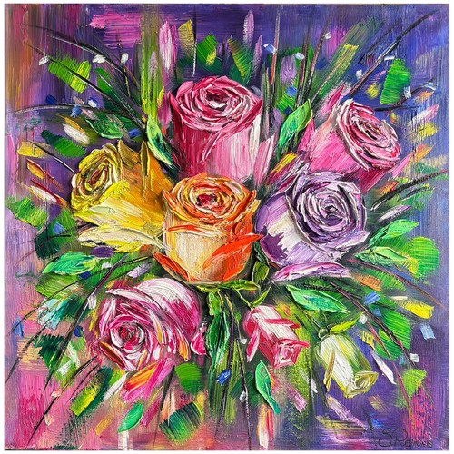 Quadro dipinto olio 60x60x4 - , cm